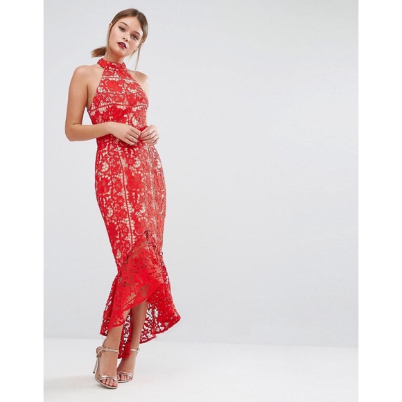 Jarlo London | Dresses | Jarlo Red Lace Dress | Poshmark